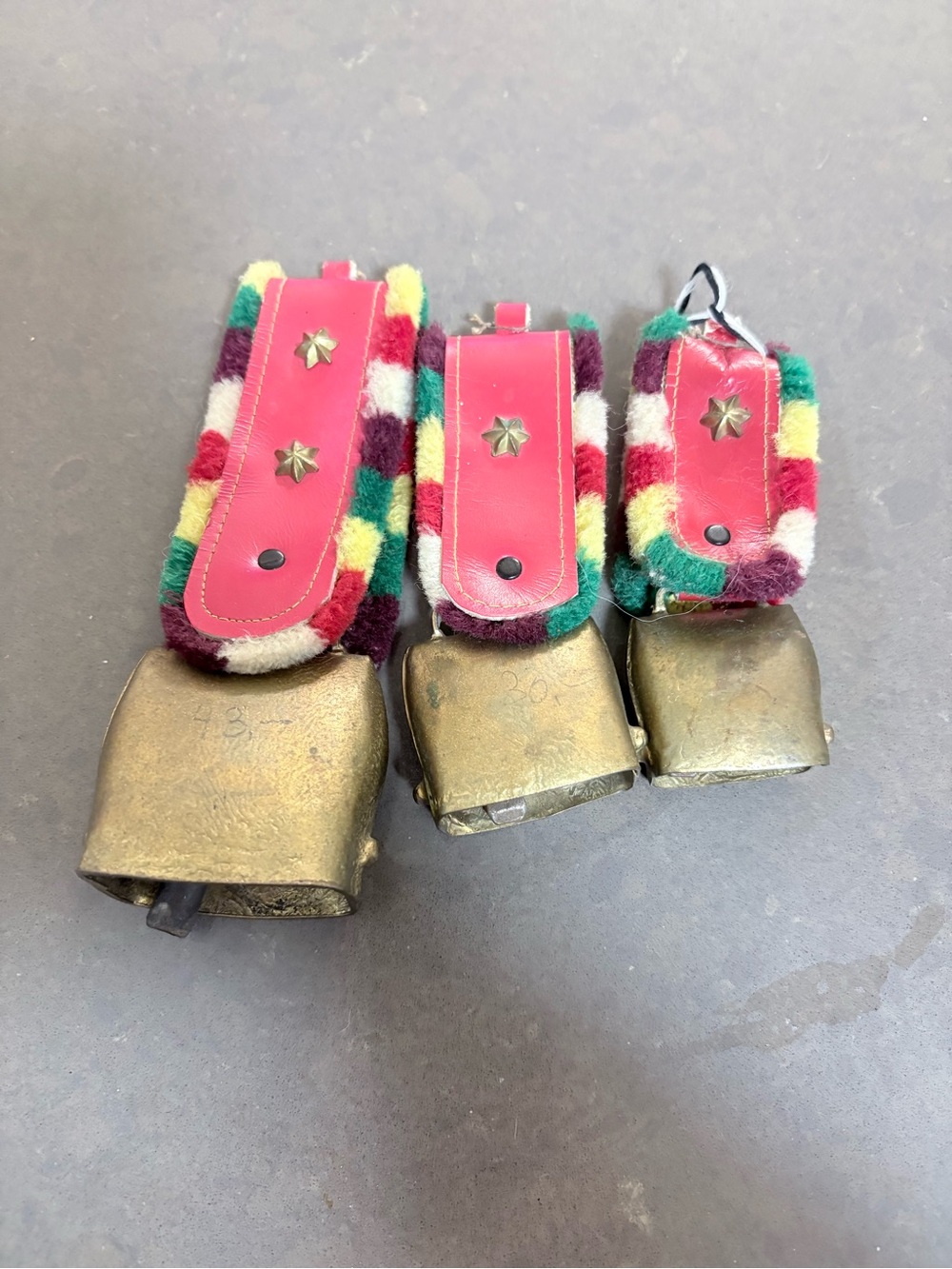 Three vintage Swedish bells three sizes cow goat